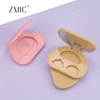 Palette de blush crème vide unique, étui compact rose mat avec miroir, étui à fard à paupières simple en ABS, vente en gros