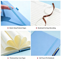 Carnet A5 personnalisé avec logo PQ, sangle élastique, porte-stylo, carnet de notes en PU, carnet de notes en cuir PU
