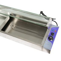 Bain-marie électrique commercial en acier inoxydable à 4 bacs pour comptoir