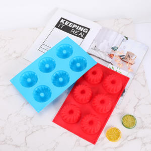 Moule à gâteau rond de 6 cavités, moule à pâtisserie pour la maison, moule à beignets, moule à pudding, moule à gelée, moule à gâteau en silicone de qualité alimentaire - Product Image 1