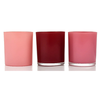 <strong>Best</strong> <strong>Selling</strong> Products Halloween Matte Glass Pink Round Bottom Jar Empty Luxury Candle Jars With Lid And Boxes