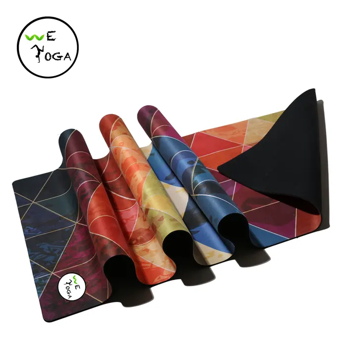 Gamuza microfibra eco amigable gimnasio goma yoga Mat flor impresa