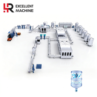 Machine de remplissage d'eau automatique de type linéaire pour bouteilles de 5 gallons, 450 BPH, ligne de production de remplissage d'eau en fûts de 20 L, prix d'usine
