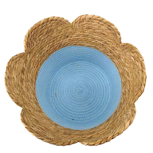 Cesto di conservazione in paglia e corda di cotone con bordo smerlato a buon mercato - Product Image 2