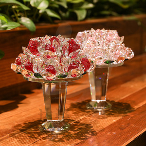 Ramo de Rosas de Cristal, Adorno de Mano, Rosas Rojas y Rosadas, Decoración para Escritorio de Dormitorio, Regalo de San Valentín, Diseño Contemporáneo - Product Image 2