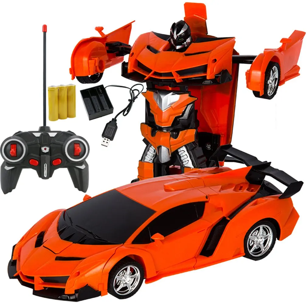 공장 전기 RC 자동차 변형 변형 로봇 원격 제어 2 in1 모드 스포츠 변형 자동차 로봇 장난감 차량
