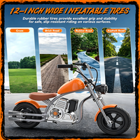 Sepeda Mini Listrik Anak 12 Inci 160W Rangka Baja Karbon Tinggi Gaya Chopper Oranye untuk Anak-anak Stok AS