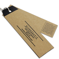 Logo personnalisé sérigraphié étiquette volante en papier kraft avec ficelle de chanvre
