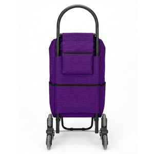 Chariot de courses pliable haut de gamme pour escaliers avec poche isotherme, léger et portable - Product Image 2