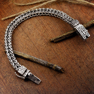 Pulsera de moda Vintage <span class=keywords><strong>para</strong></span> hombre tendencia tailandesa Original puro tejido a mano regalo <span class=keywords><strong>para</strong></span> novio estilo Hip Hop moda guapo - Product Image 4