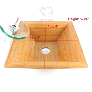 Lavabo de salle de bain moderne en bambou, deux pièces, haute capacité, écologique, avec logo personnalisé, vente en gros - Product Image 4