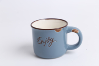 100ml Mine Coloré Relief Sérigraphie Logo Céramique Feu de Camp Émail Porcelaine tasse Avec Dot