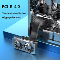 Câble Riser GPU PCIe 4.0 de 30 cm, adaptateur d'extension GPU flexible X16 à 90 degrés pour PC de bureau