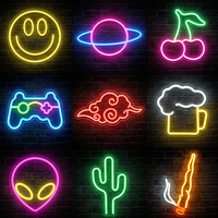 Lumière néon LED en forme de planète nuage anime, alimentée par USB ou piles, pour mariage, Noël, maison, chambre, bar, salle de jeux, décoration murale, boutique