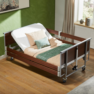 Cama de <span class=keywords><strong>Hospital</strong></span> Eléctrica de Madera para Pacientes, Cama Médica para el Cuidado de Ancianos en Residencias, de la Empresa Alemana de Suministros Médicos - Product Image 4
