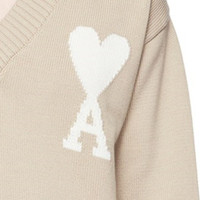 Pulls en Coton Unisexe de Luxe Décontractés, Vente en Gros Usine, Automne Hiver, Mode Française, Jacquard, Logo Personnalisé, Lettres Cœur Tricotées