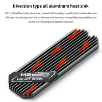 TISHRIC-Radiateur SSD M2 M.2 2280 NVME, dissipateur thermique, dissipateur thermique en aluminium avec coussin thermique pour M2 2280 SSD