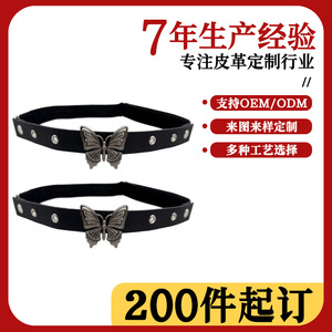 Custom Harajuku <b>Y2K</b> Dark Anklet Punk Butterfly Studded Leg Ring <b>Accessory</b> Rock Leather Thigh Strap Performance Jewelry - Product Image 5