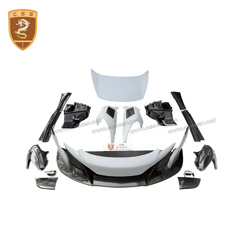 Tuning araba aksesuarları karbon fiber P1 hood ön tampon çamurluklar yan etekler Mclaren MP4 12C modifikasyonu 650S-675LT