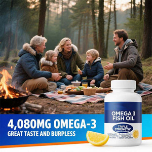 OEM ODM Huile de poisson oméga-3 issue de poissons sauvages, complément alimentaire 4080 mg, EPA élevé 1200 mg, DHA, santé du cerveau et des yeux, capsules molles sans reflux - Product Image 4