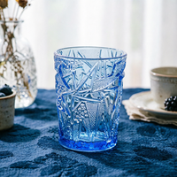 Verre à vin rouge haut de gamme vintage 320 ml, motif gaufré rétro européen, fait main, écologique, géométrique, pour les fêtes