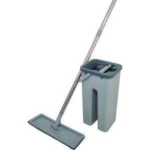 Upscale Household Flat <b>Mop</b> <b>Bucket</b> Hand Free Washing Floor Cleaning Self-Wringer Eco-Friendly Wet Dry Usage Rotating Microfiber - Product Image 3