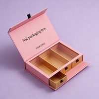 Boîte cadeau personnalisée pour noix de cajou fantaisie, boîte d'emballage magnétique recyclable, boîte de rangement alimentaire de luxe rose, boîtes en papier