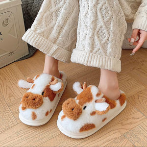 <span class=keywords><strong>Ciabatte</strong></span> Invernali da Casa a Forma di Mucca in <span class=keywords><strong>Peluche</strong></span> con Suola Spessa, Calde Pantofole per Uomo e Donna per Commercio Internazionale - Product Image 2