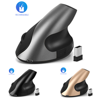 Mouse vertikal ergonomis tangan kanan baterai bawaan, kustomisasi jumlah kecil cepat isi ulang