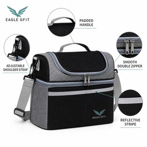 Sac isotherme pliable portable imprimé sur mesure, doublure PEVA étanche pour le travail, le camping, la conservation des aliments frais, sac à lunch isotherme - Product Image 5