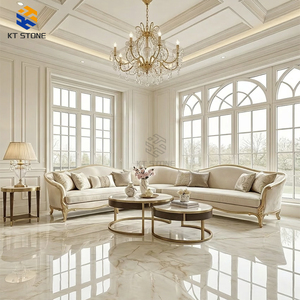 KT STONE Marmo Crema Oro Versailles con Venature Dorate, Stile Classico Francese per Pavimenti di Soggiorno, Lampadari e Ambienti di Lusso - Product Image 1