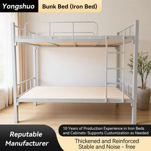 Металлическая кровать-бунк из утолщенной квадратной трубы для общежития персонала, устойчивая к качению, антикоррозийная - Product Image 2