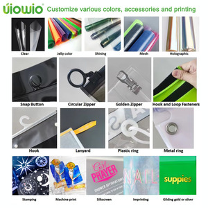 Uiowio Chất lượng cao bán buôn tùy chỉnh nhỏ mờ dễ thương TrượT Dây kéo PVC Pouch rõ ràng Vinyl PVC Ziplock Túi - Product Image 6