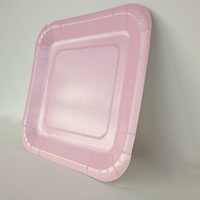 Assiettes vaisselle jetable en papier biodégradables, assiettes carrées roses élégantes, ensemble de vaisselle jetable en papier alimentaire pour la fête de mariage 1 pièce