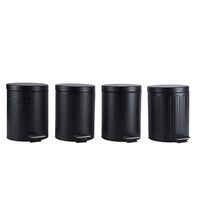 Nouvelles poubelles compactes à pédale en métal noir de 3L et 5L, poubelles à déchets de cuisine, poubelles de recyclage à pédale pour la maison, la salle de bain, la chambre à coucher, le bureau