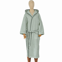 Peignoir gaufré confortable pour hôtel et spa, à capuche, pour femme, ultra doux, idéal pour les centres de villégiature, commande en gros, cadeau d'entreprise, vêtement de nuit toutes saisons