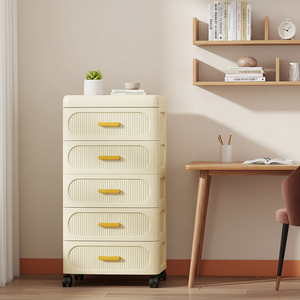 Meuble de rangement multifonctionnel à <span class=keywords><strong>6</strong></span> <span class=keywords><strong>tiroirs</strong></span> en <span class=keywords><strong>plastique</strong></span> avec roulettes, design moderne, pour vêtements et articles divers - Product Image 3