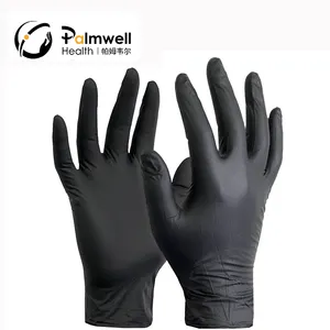 Gants de main en nitrile de qualité alimentaire, gants en nitrile noir, pour nettoyage de la maison, processus alimentaire, utilisés dans les gants en nitrile de restaurant