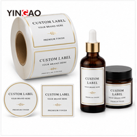 Étiquette personnalisée pour cosmétiques en rouleau, autocollant vinyle mat imperméable et résistant aux rayures avec dorure à chaud pour logo de flacon de parfum ou de pot de soin de la peau