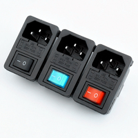 Prise intelligente AC-01 C14 avec interrupteur LED et double fusible 10A 250V pour les normes Royaume-Uni, États-Unis, UE et Australie