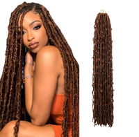 Vente en gros Papillon Locs Cheveux au crochet Fausses mèches Tresses au crochet Extensions Cheveux synthétiques mèches souples Tresse bouclée