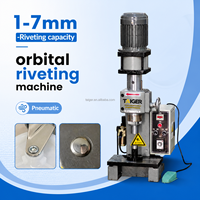 Machine à riveter orbitale pneumatique de bureau pour rivets semi-tubulaires, pleins et creux