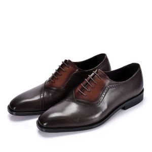 Zapatos Formales de Cuero Genuino para Hombre, Zapatos de Alta Calidad Hechos a Mano para Negocios, Bodas y Fiestas, Aumentan la Estatura, Impermeables y Transpirables - Product Image 3