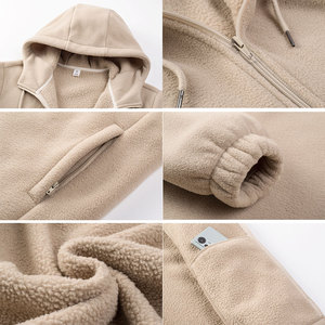 Veste d'équitation en polaire polaire chaude pour femmes, veste d'hiver pour femmes, manches longues, poche zippée, vestes d'équitation avec capuche - Product Image 3