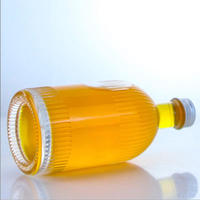 Bottiglia Vuota Premium per Alcolici con Fondo Pesante, 500ml 700ml 750ml, Bottiglia Rotonda Scanalata per Rum Caraibico con Tappo a Vite