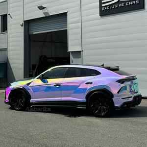 ฟิล์มไวนิลโครเมียม PET สีรุ้ง โฮโลแกรม เงา สีขาวเงิน PVC สติ๊กเกอร์ติดรถยนต์ ฟิล์มหุ้มรถยนต์ โครเมียมเคลือบเงา สีรุ้ง - Product Image 4