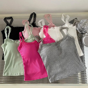 Lencería de mujer Sujetador push up Sexy <span class=keywords><strong>O</strong></span> cuello tubo superior pecho borde de encaje Color sólido ropa interior femenina sujetador suave con almohadilla en el pecho - Product Image 1
