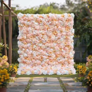 Parede de flores artificiais estilo europeu decoração de festa de casamento parede de flores artificiais de flores falsas 3D