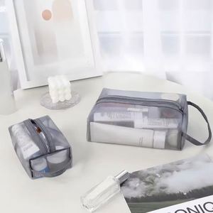 Mesh <b>Transparent</b> Cosmetic <b>Bags</b> Portable Travel Wash Organizer Toiletry <b>Bags</b> Student Stationery <b>Bags</b> <b>Makeup</b> Pouch - Product Image 3