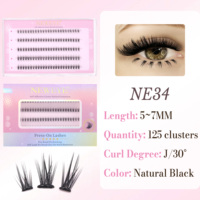 Extensions de cils auto-adhésives sans colle pour cils inférieurs, en grappes, longueur mixte 5-7mm, noir naturel, 125 grappes, fabricant